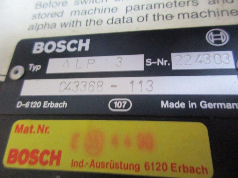 ALPHA 3  BOSCH 1983