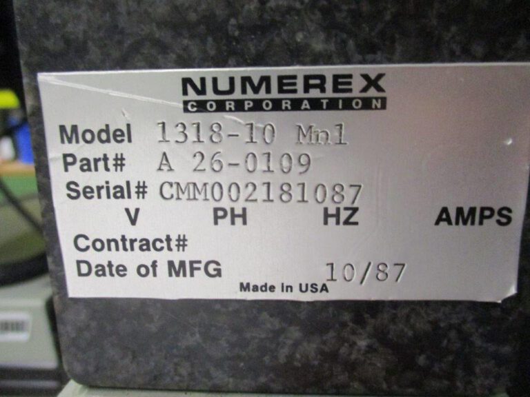 1318-10 Mnl  WENZEL / NUMEREX 1987