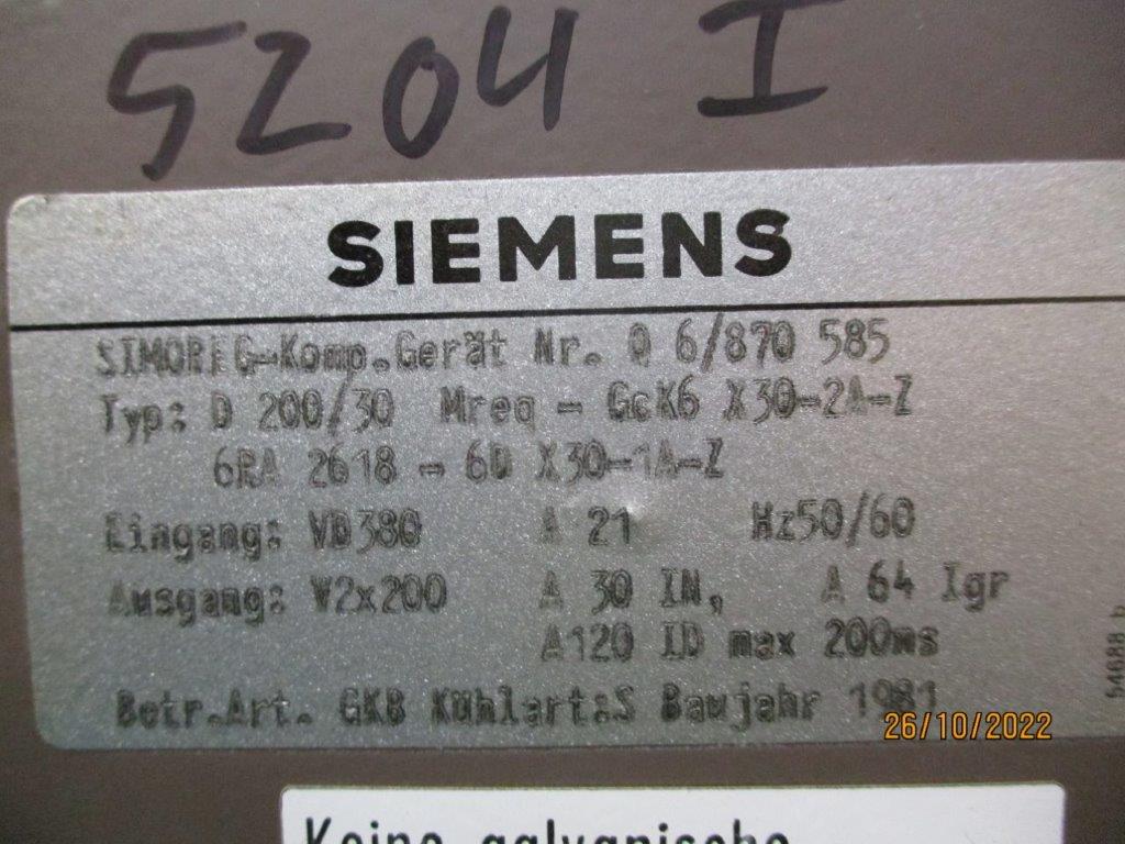 D 200/30 SIEMENS SIMOREG 1981 - Bild 6
