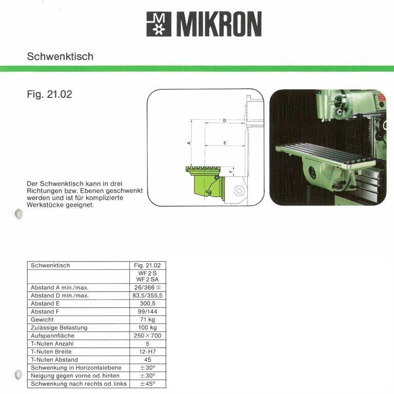 21.02 (WF 2) - Universaltisch MIKRON 1980