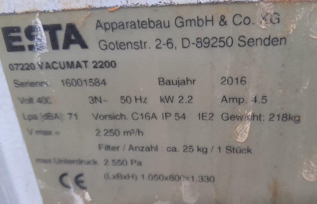 Alternative view of Vacumat 2200  ESTA 2016